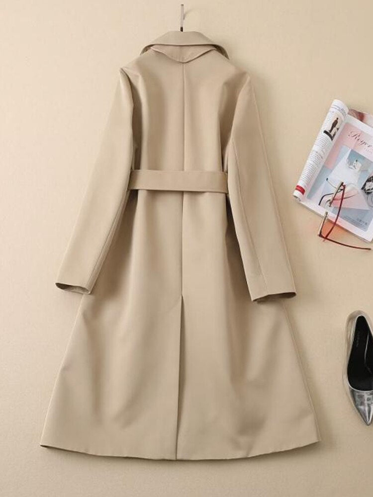 Runway Fashion Women Trench High Quality Autumn Winter Single-Breasted Flower Print Elegant Long Praty Holiday - KAISERINC