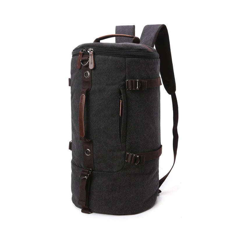 Men Travel Backpack Male Canvas Luggage Duffel Cylinder Bag Mountaineering Hiking Backpack For Men - KAISERINC