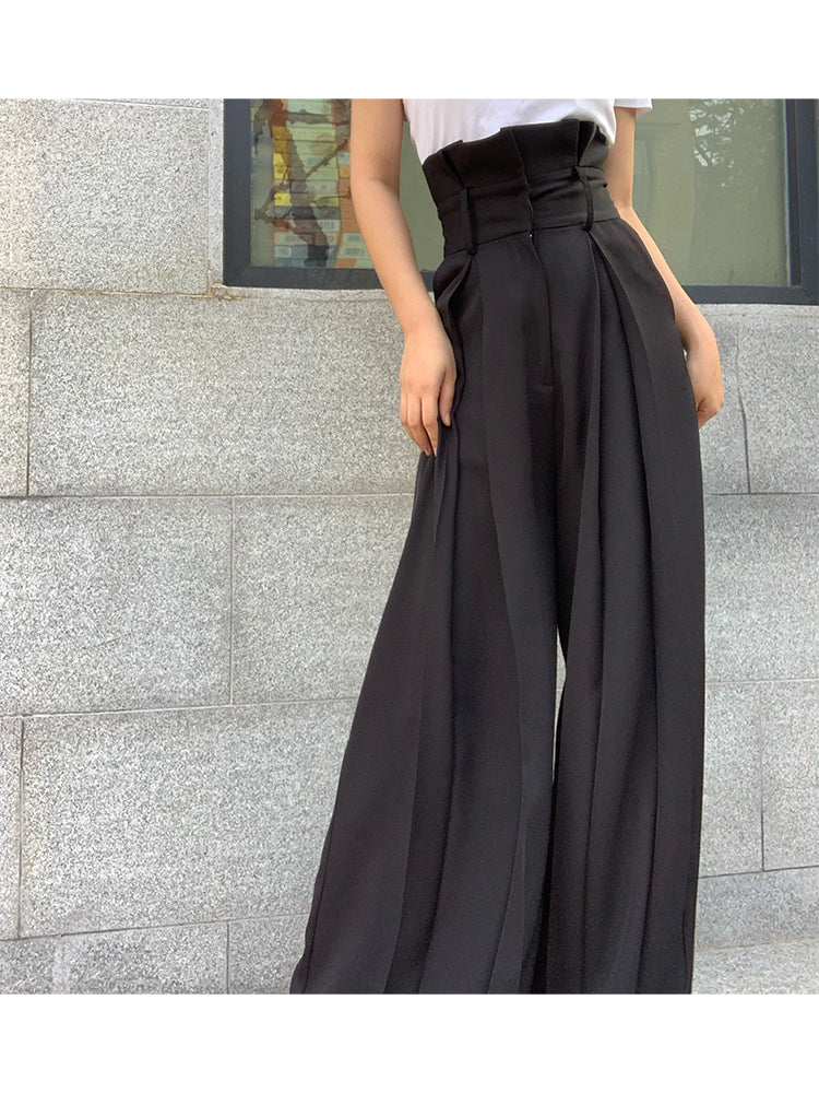 High Waist, Long Legs, Loose Drop, Straight Tube, Wide Leg Suit Pants for Women - KAISERINC