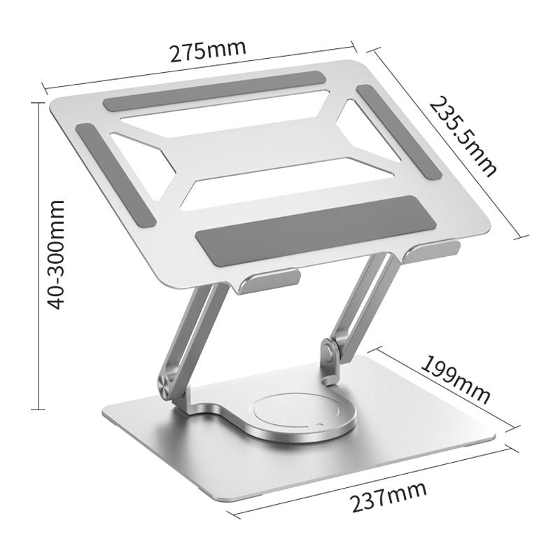 Office Aluminum Notebook Bracket Computer Cooling Bracket Double Pole Folding 360 Degree Stepless Rotation - KAISERINC