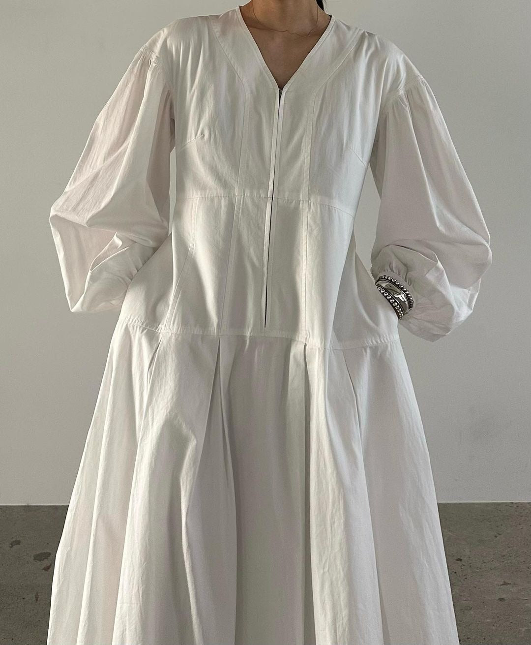 V Neck Lantern Long Sleeve Dresses Women - KAISERINC