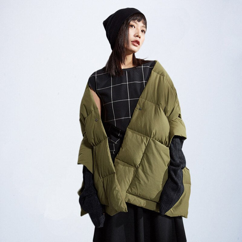 Warm Winter Female Coat Black Clothing Women Jacket Cotton Women Winter Sleeveless Jacket Coat Fashionable Spring - KAISERINC