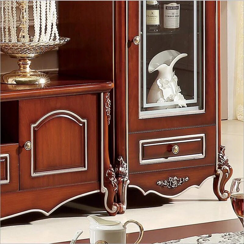 Antique High Living Room Wooden furniture lcd TV Stand set p10239