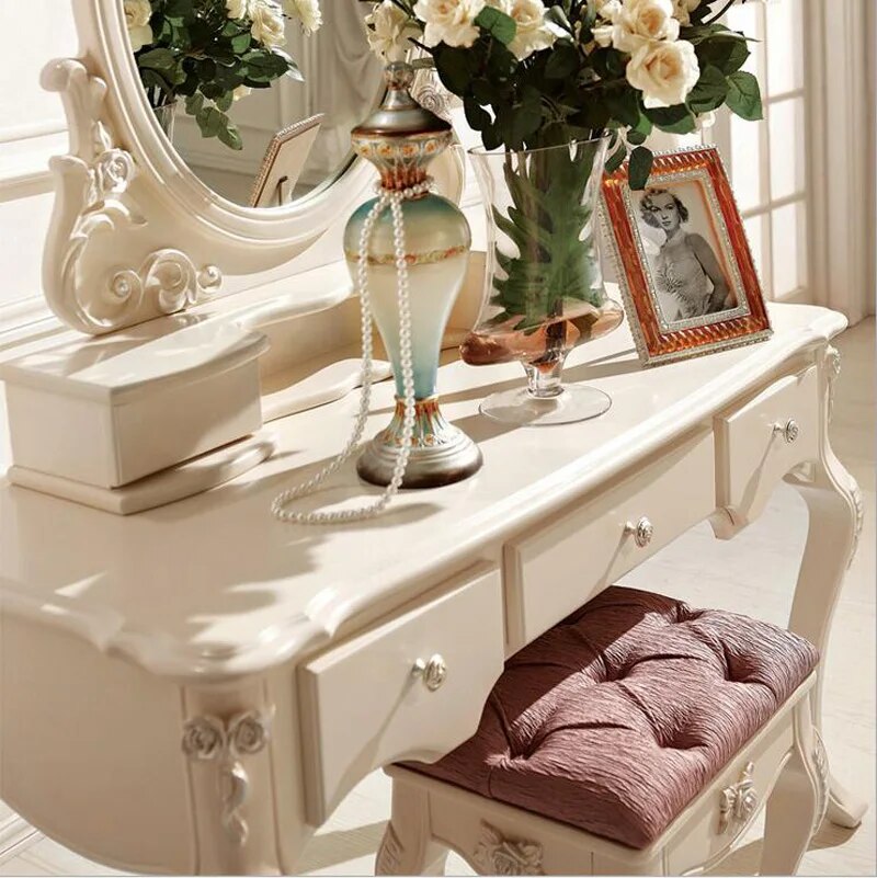 white European mirror table dresser French bedroom furniture p10111