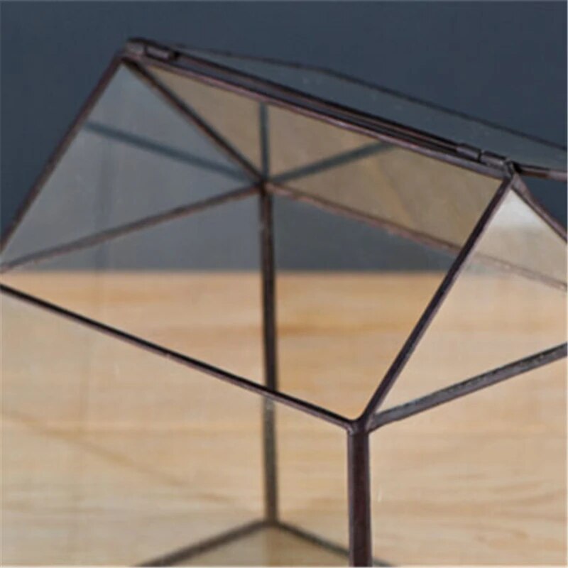 Cool Mini Handmade Tabletop Glass Green Houses,Small Arched Greenhouse Wardian Case Miniature Landscape Garden Terrarium