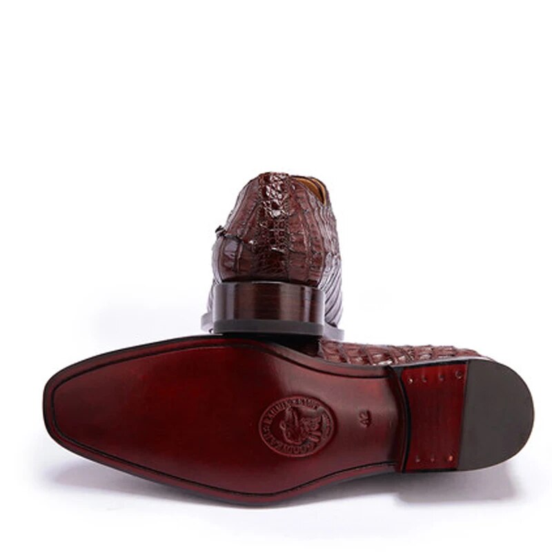 weitasi crocodile Men's shoes new arrival real leather sole Round head crocodile shoes male shoes fashion