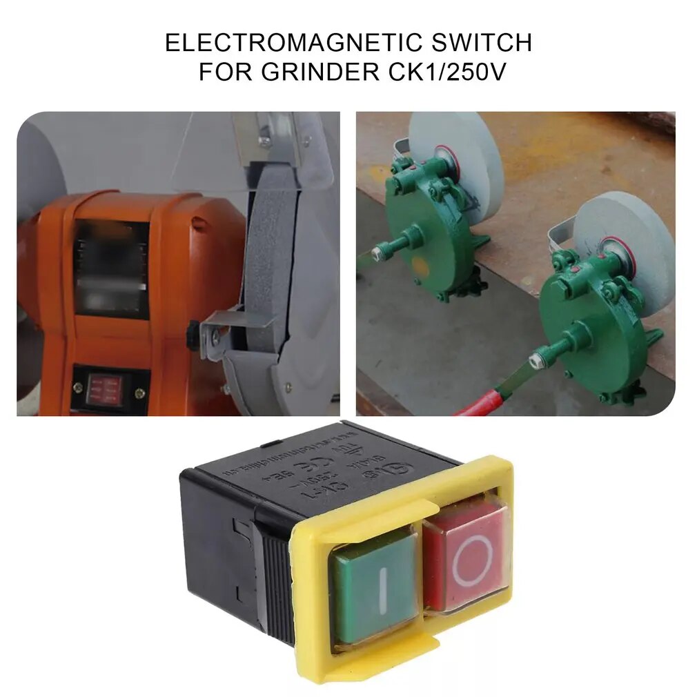 AC 250V 6/4A Waterproof Pushbutton Machine Saw Cutter Drill On Off Switches Control Box Switches CK1 Electromagnetic Switch