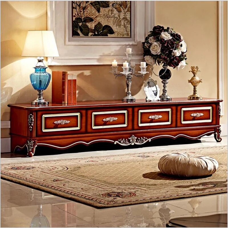 Antique High Living Room Wooden furniture lcd TV Stand set pfy3000
