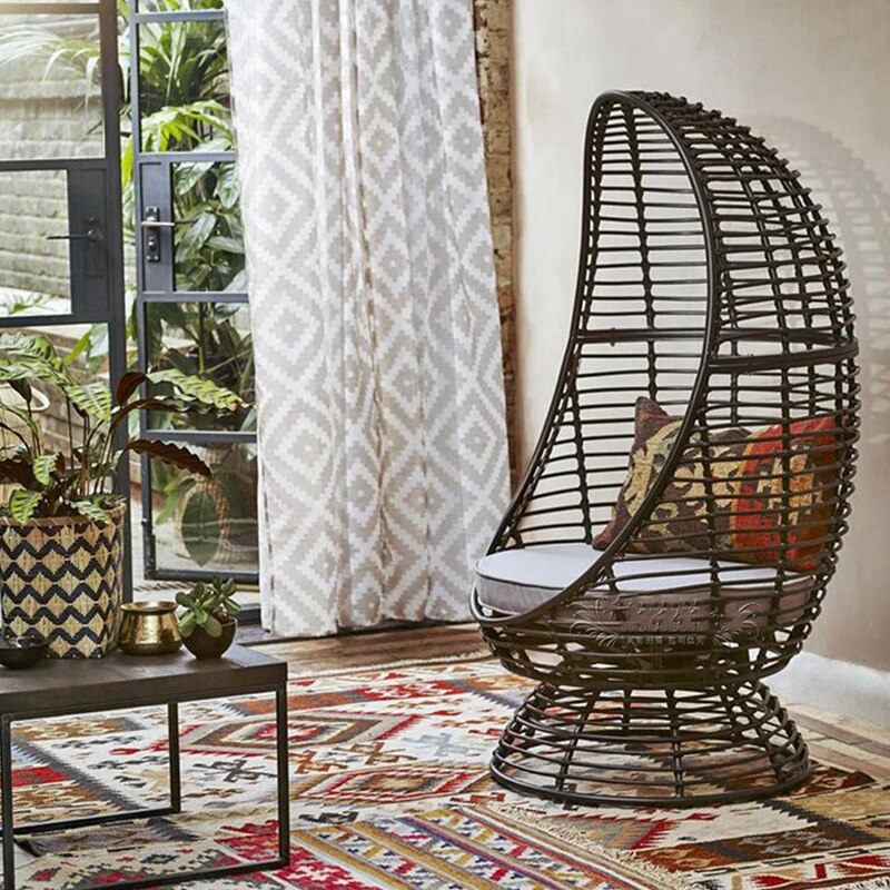 Villa furniture outdoor rattan bed patio chair lazy people hanging basket chair indoor and outdoor leisure furniture