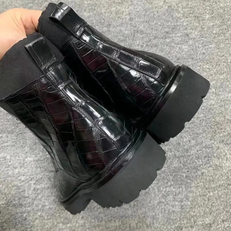 Men's Casual Versatile High Top Shoes Leather Genuine Luxury Brand Designers Bottom Trend Sapatillas Hombre Men Sneakers 2022