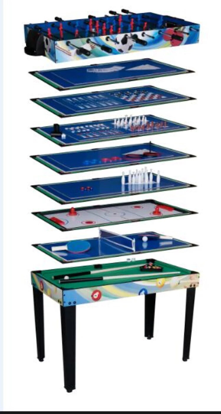 Billiard Table Set 12 in 1Function Soccer Table Tennis Ice Hockey Chess Poker Bowling Dice Indoor Game Play Tool SUM-4524-12
