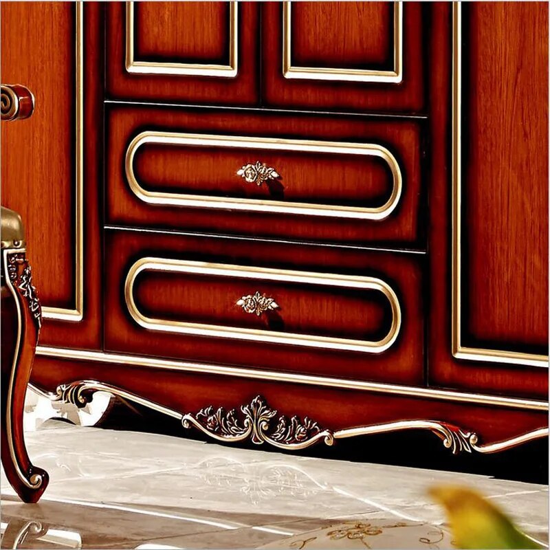 four door wardrobe Antique European whole wardrobe French rural furniture wardrobe pfy5002