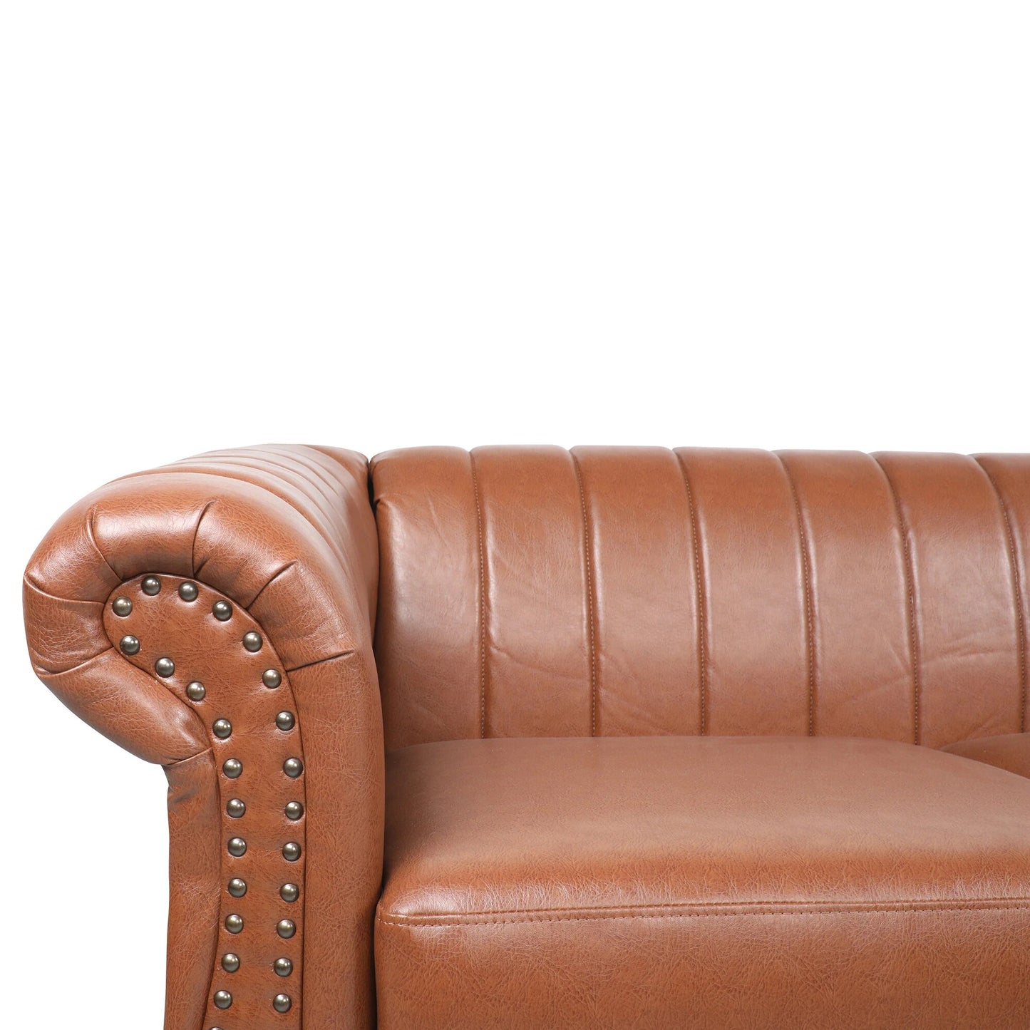 Rolled Arm Faux leather Chesterfield Sofa Household Modern Living Room Sofa living room furniture