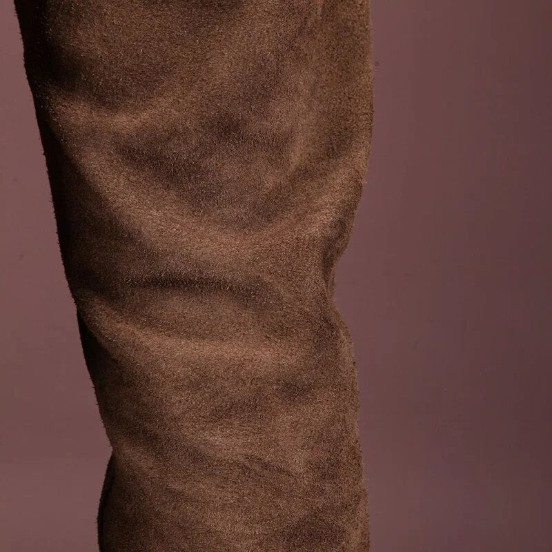 Spring Mens Autumn New 2022 Solid Vintage Biker Straight Pants British Style Fashion Brown Casual High Quality Male Pants