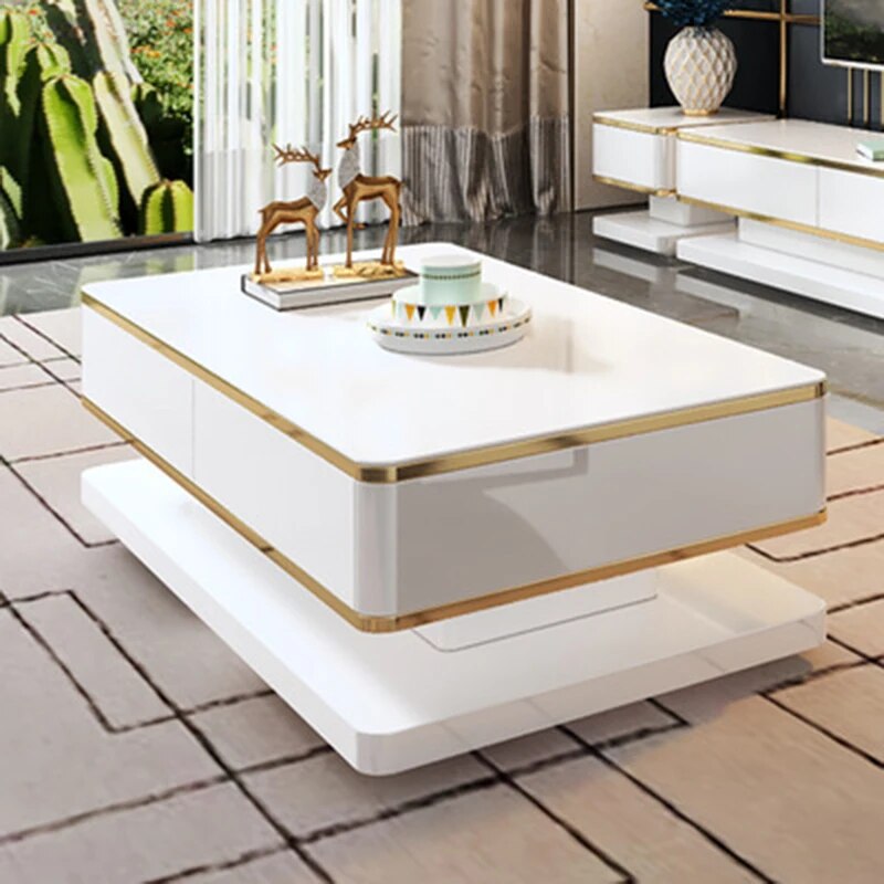 Modern Style High Living Room Wooden Furniture Tempered Glass Lcd TV Stand 7653