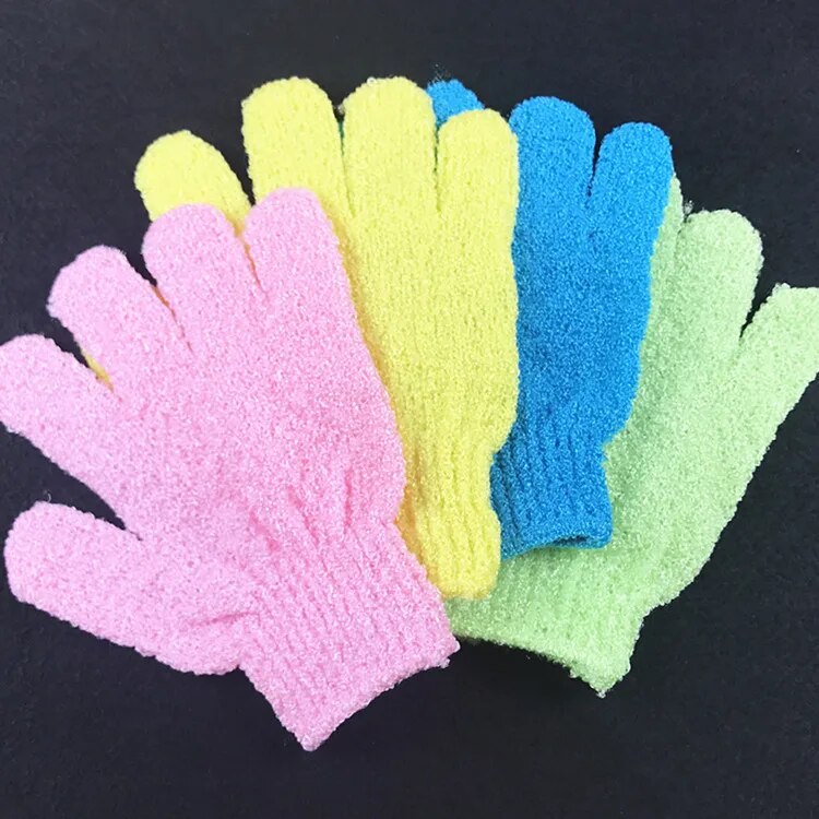 Five Fingers Bath Towel Gloves Bath Shower Candy Colors Body Wash Skin Spa Bath Scrubber Clean Brush Bath Amenities Multicolor