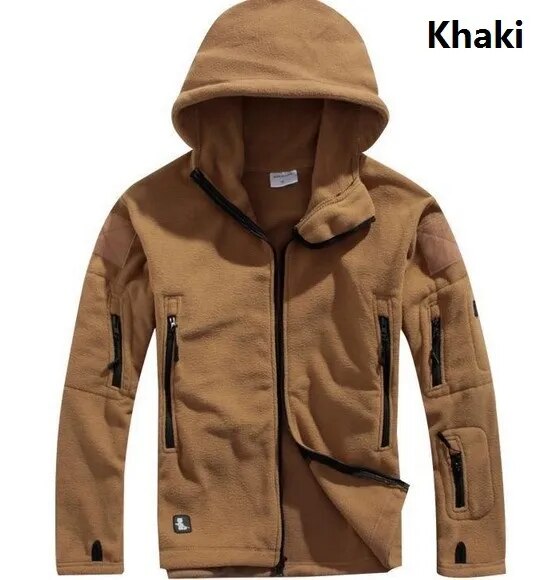 US Military Fleece Tactical Jacket Men Thermal Outdoors Polartec Warm Hooded Coat Militar Softshell Hike Outerwear Army Jackets - KAISERINC