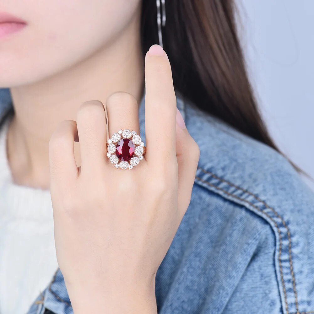 Fantastic Natural Tourmaline Gemstone Rings Diamonds 18K Rose Gold Engagement Party Ring Oval 10x12mm For Women Promise Gift