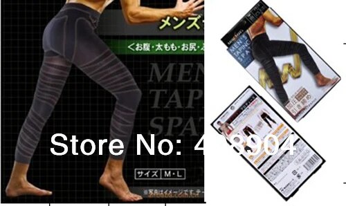 Hot sale High Quality Men's Taping Shaper Slimming Spats pants 100pcs(Retail box)