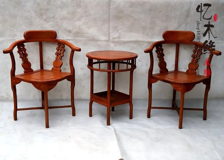 Mahogany furniture, Chinese antique rosewood wood wings lover Taiwan leisure chair small round table special offer