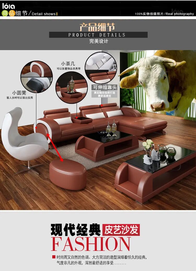 Living Room Sofa set furniture real genuine leather sofas salon couch puff asiento muebles de sala canape L sofa cama recliner