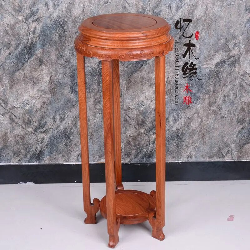 A mahogany red sandalwood hedgehog frame multi-layer solid wood furniture living bonsai African yellow rosewood flower