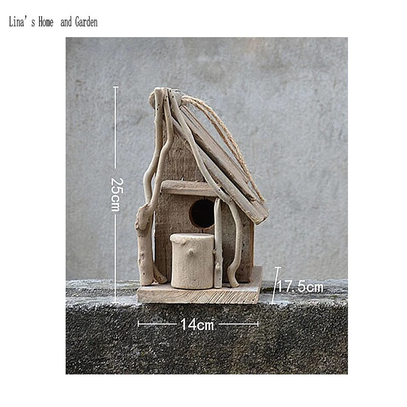 natural handmade rustic decorative wooden bird houses