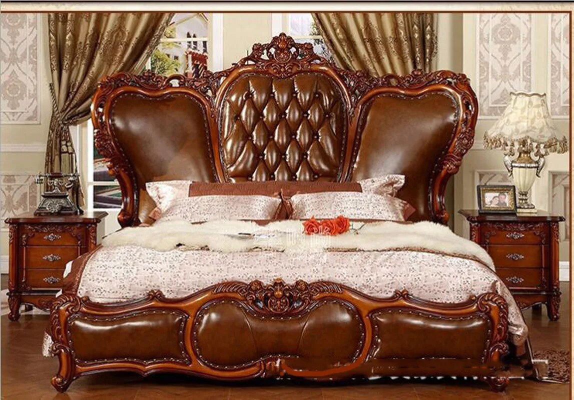 modern American solid wood country style Fashion bed 2 people bedroom set furniture d1403