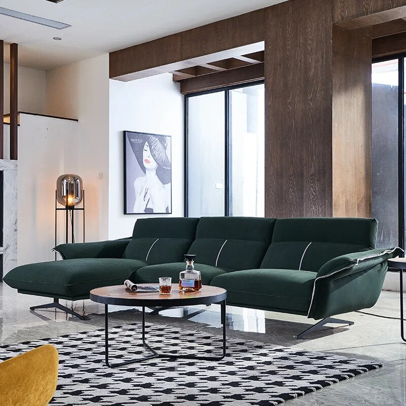 Italian technology cloth three-person down sofa Nordic minimalist living room combination small apartment furniture