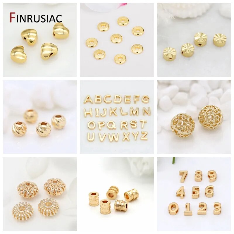 Gold Plated 2.5mm/3mm/4mm Round Spacer Beads Cutting Pattern Beads Accessories For Jewellery Making DIY Bracelets Necklaces
