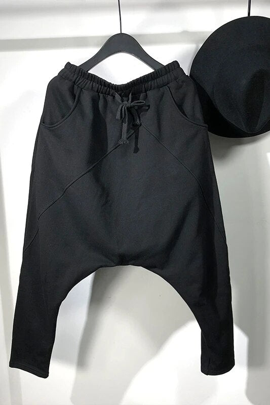 Owen Seak Men Casual Cross Pants high Street Wear Ankle Length Pants Men's Clothing Sweatpants Spring Harem Black Pants