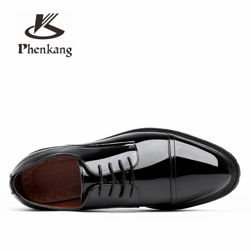 Men Genuine cow leather brogue wedding Business mens casual flats shoes 2020 black vintage oxford shoes for men's shoes