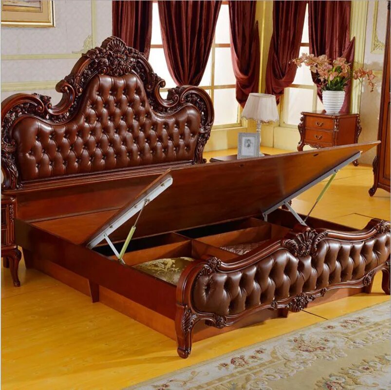 modern American solid wood country style Fashion bed 2 people bedroom set furniture d1408