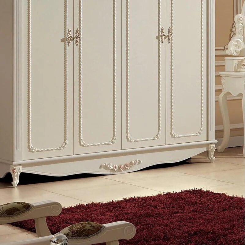 four door wardrobe modern European whole wardrobe French bedroom furniture wardrobe pfy10051