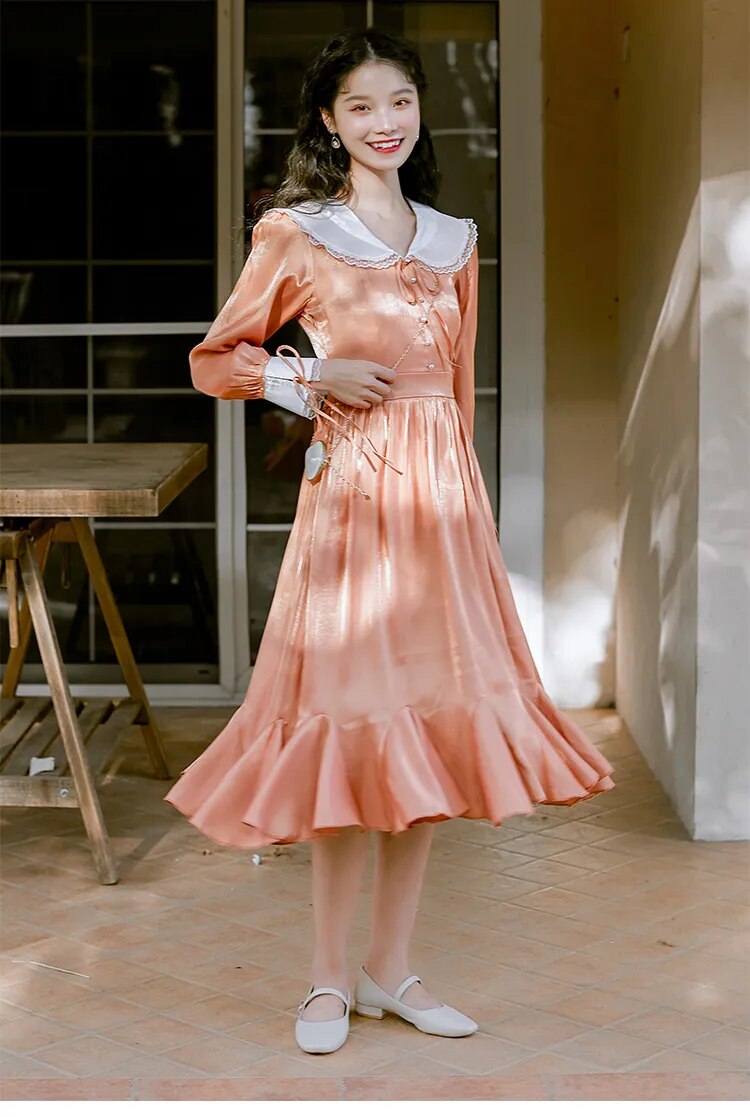 2020 new fashion women's clothing Peter pan Collar Vintage dress women dresses