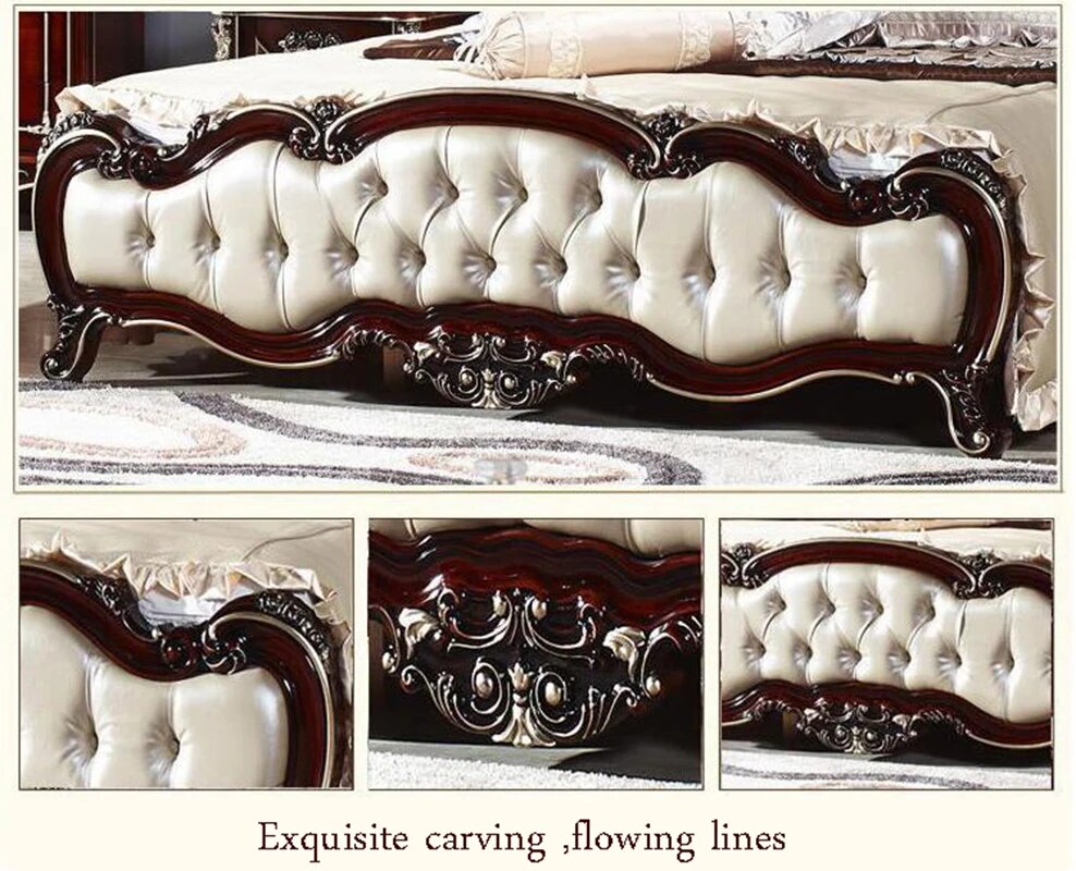 American wood bed 2 people European classical American country style furniture double bed 1.8 m o10314
