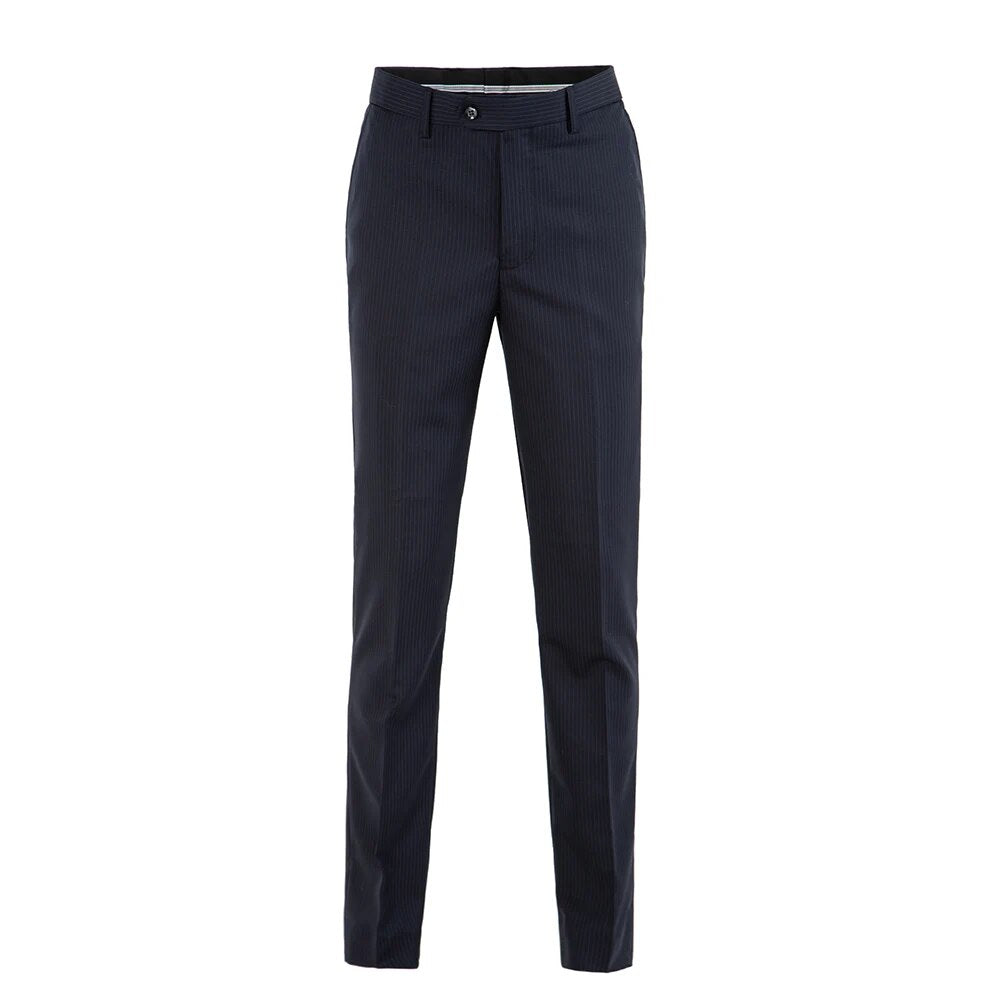 Custom Made high quality worsted wool navy stripe Business suit Men Slim Fit Suit(jacket+pants+vest)