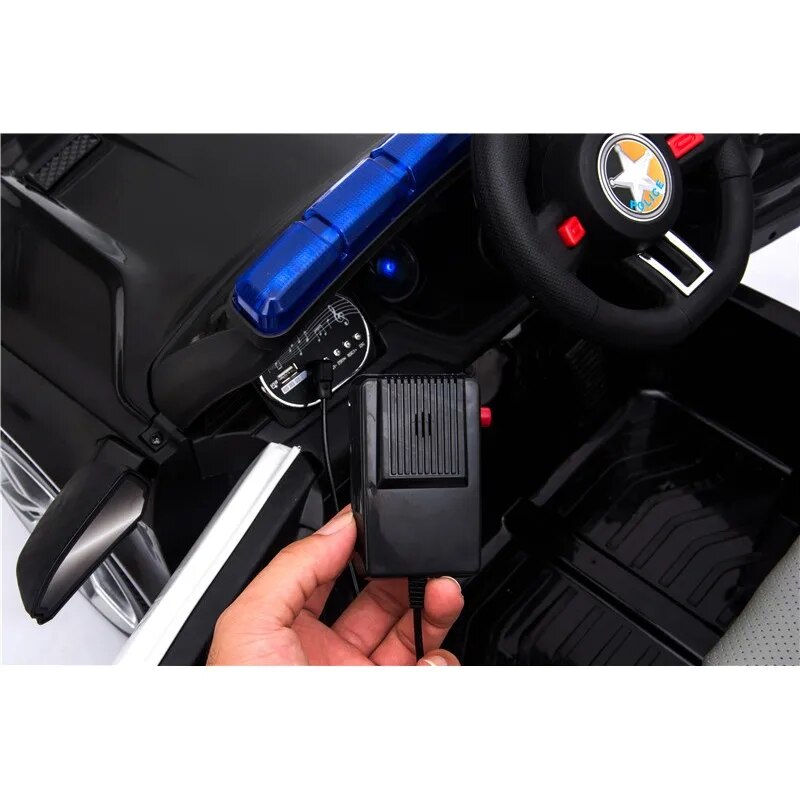 ATAA CARS, electric car for police child, with rc controller, 12v battery, music, siren sounds, speaker, fun
