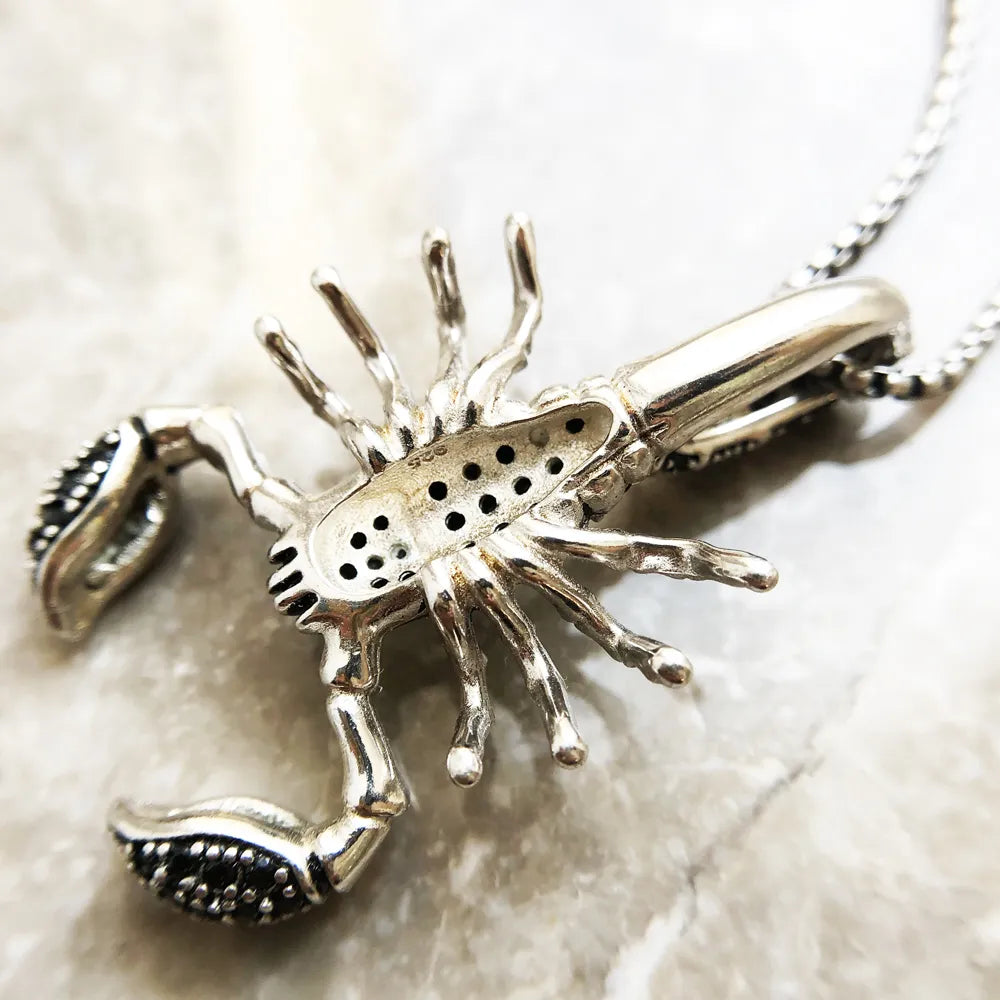 Scorpion Link Chain Necklace,925 Sterling Silver Fashion Jewelry Europe Style Rebel Gift For Men & Women Friend