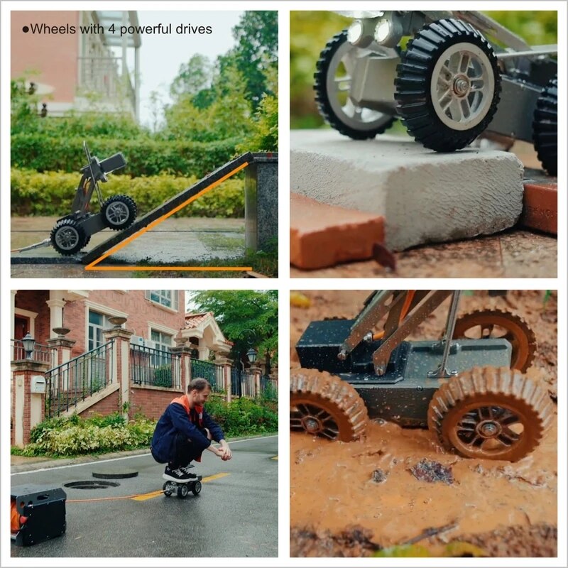 SYANSPAN 512Hz Locate IP68 Waterproof Automatic Robotic Pipe Inspection Camera Pipelines Sewer Crawler Robot HD Resolution