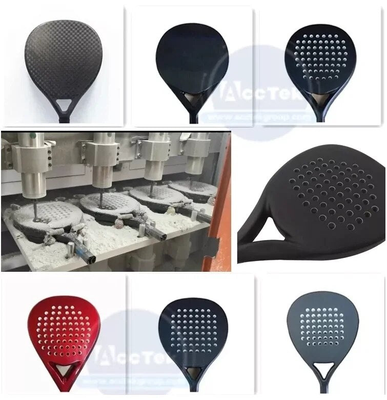 Customized Full Cover 12mm Hole Cheap Carbon Fiber Ball Paddle Tennis Padel Racket Hole Drilling Machine
