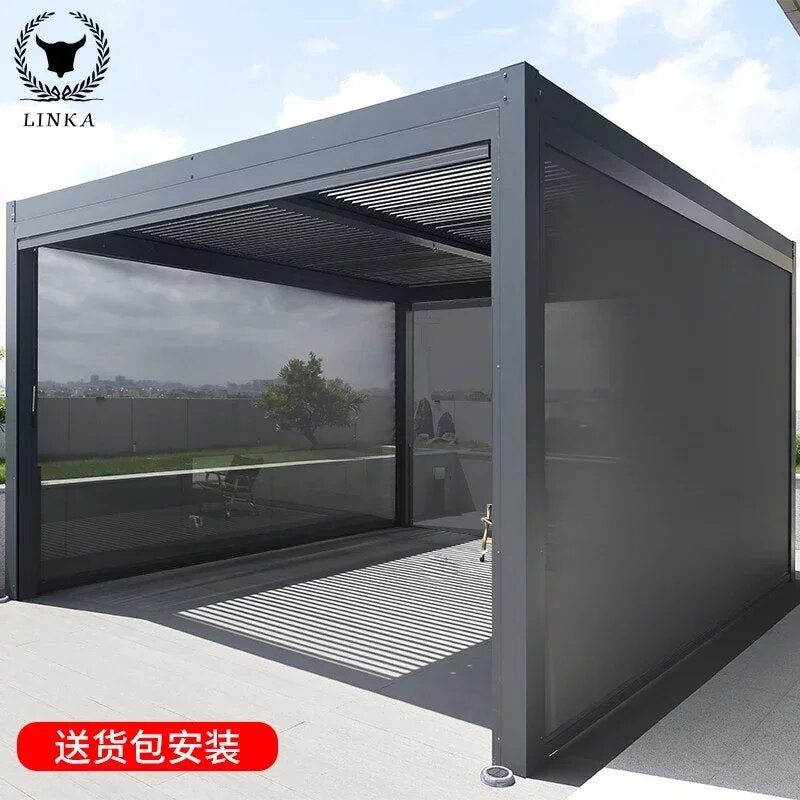 Factory Wholesale Price Gazebos Motorized Louver Adjustable Louvered Roof Aluminum Pergola