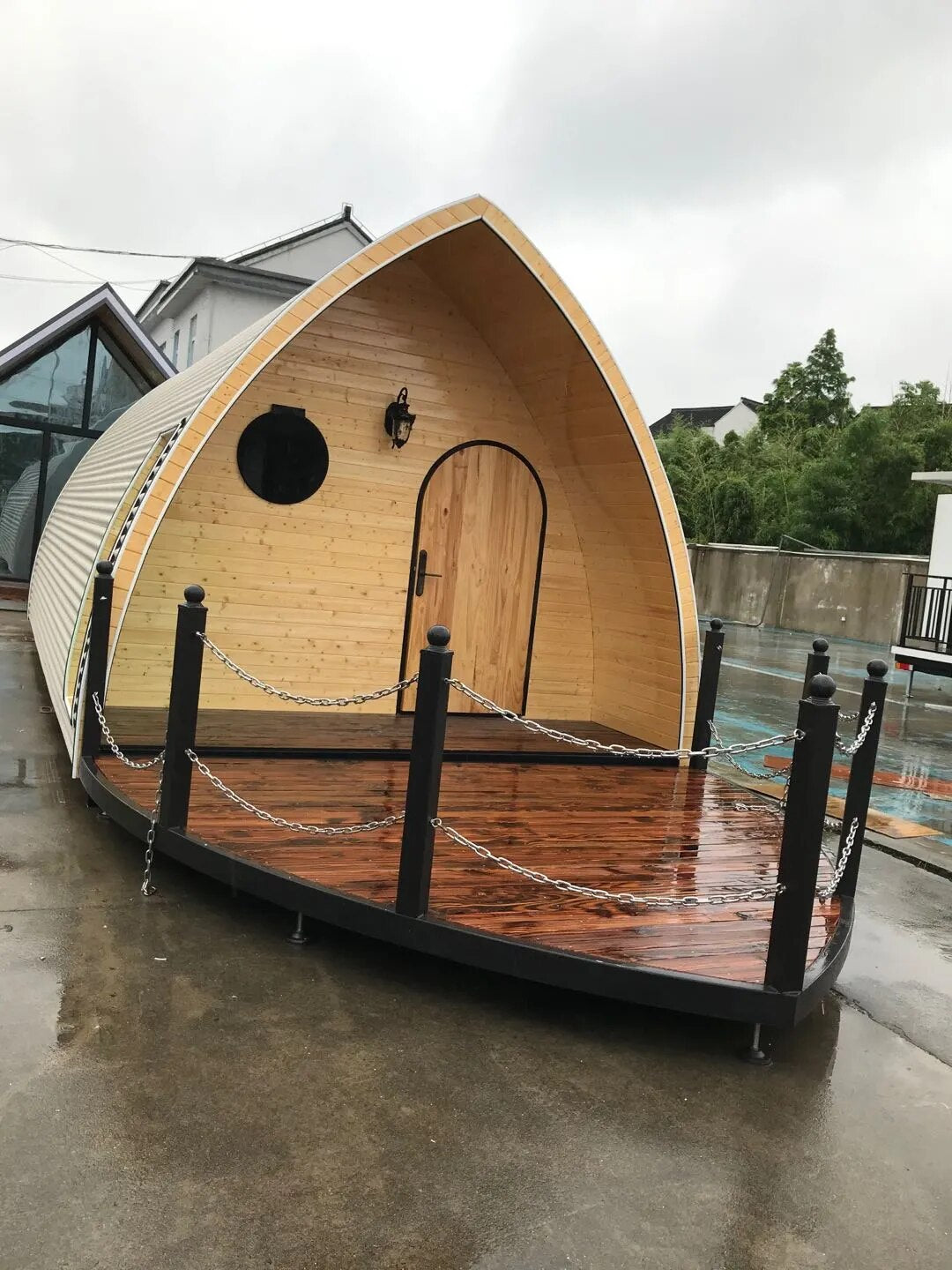 CE sloping roof triangle home Resort vacation hotel A frame cabin camping house prefab house mobile housing terrace ready made