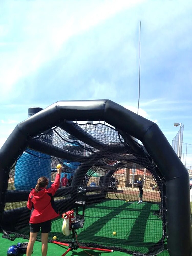 40FT Inflatable Baseball Cage Golf Practice Nets Football Swing Simulator with Blower