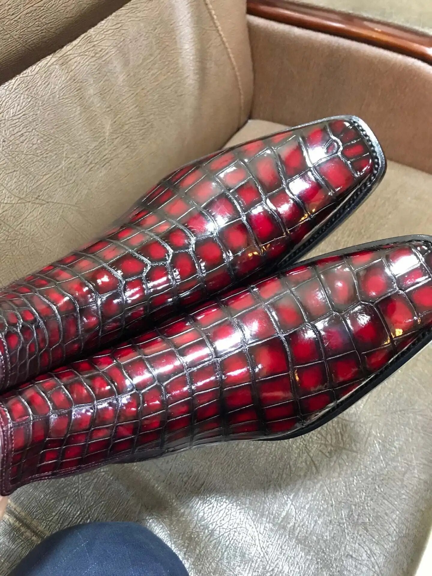 Luxury Brand Men's Crocodile Boots Crocodile Leather Boots for Male Fashion Leisure Men Shoes,Customized Colour