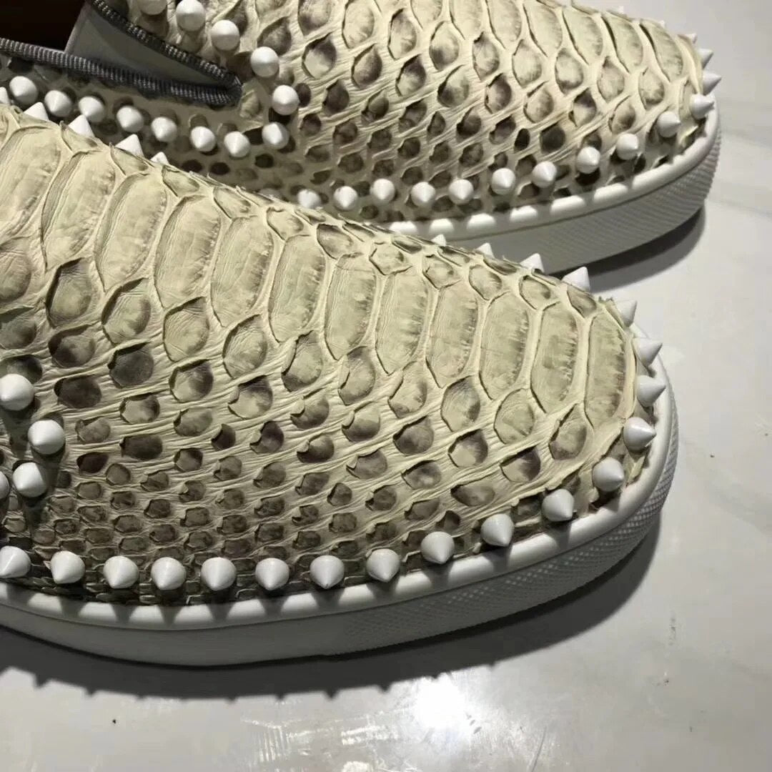Real Python Leather Luxury Design Men's Casual Shoes Women's Loafer