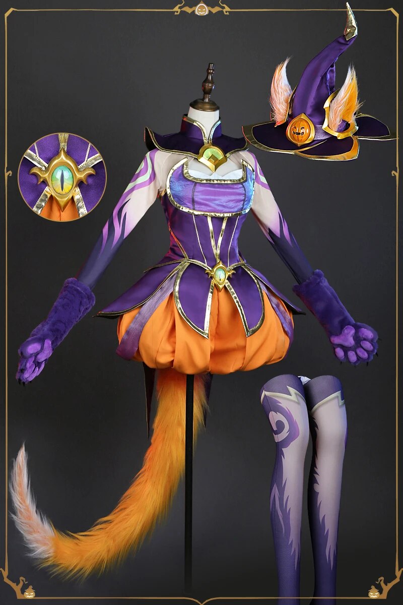 COWOWO Anime! Game LOL Neeko Combat Gear Gorgeous Lovely Uniform Cosplay Costume Halloween Party Role Play Outfit Women