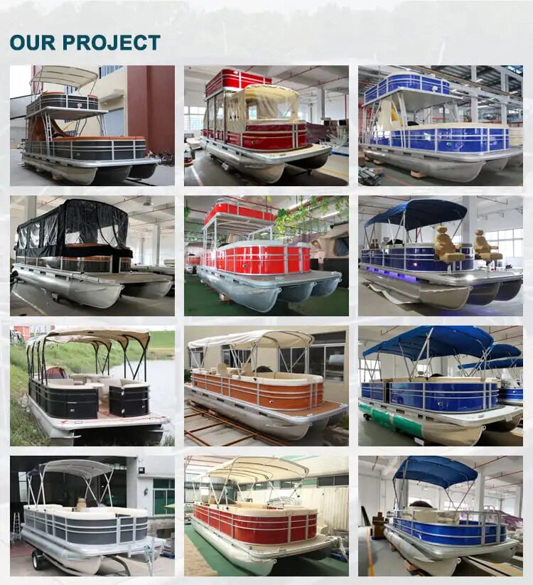 NEW Design House Boat Pontoon Houseboat Whitewater Luxury Yacht OUTBOARD Outboard Machine Aluminum Customized CE Certificate 14