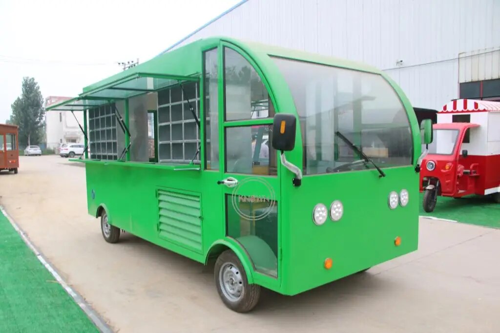 OEM Bus Type Food Truck Trailer Mobile Kitchen Fast Food Cart with CE Certification Customized Dining Car Catering Kiosk
