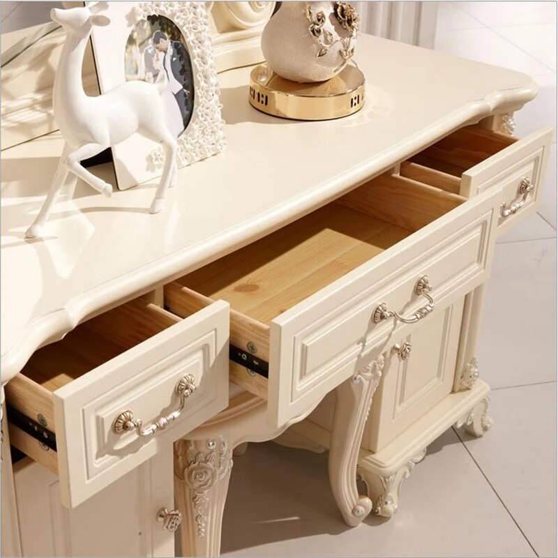 European mirror table modern bedroom dresser French furniture white french dressing table p10142